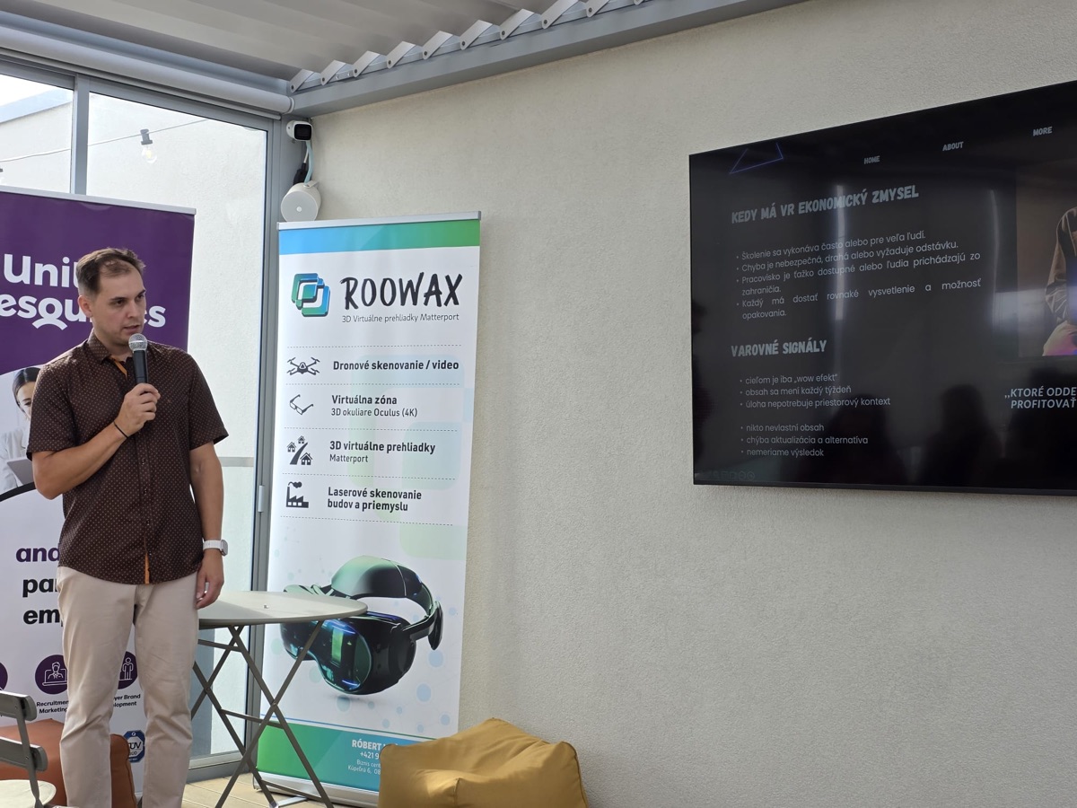 MeetUp Bratislava — prezentácia ROOWAX o VR a 3D skenovaní